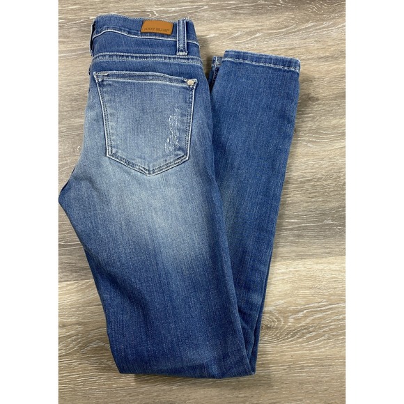 Judy Blue Jeans womens 1/25 Skinny Fit Distressed Blue Stretch ripped - Picture 11 of 11